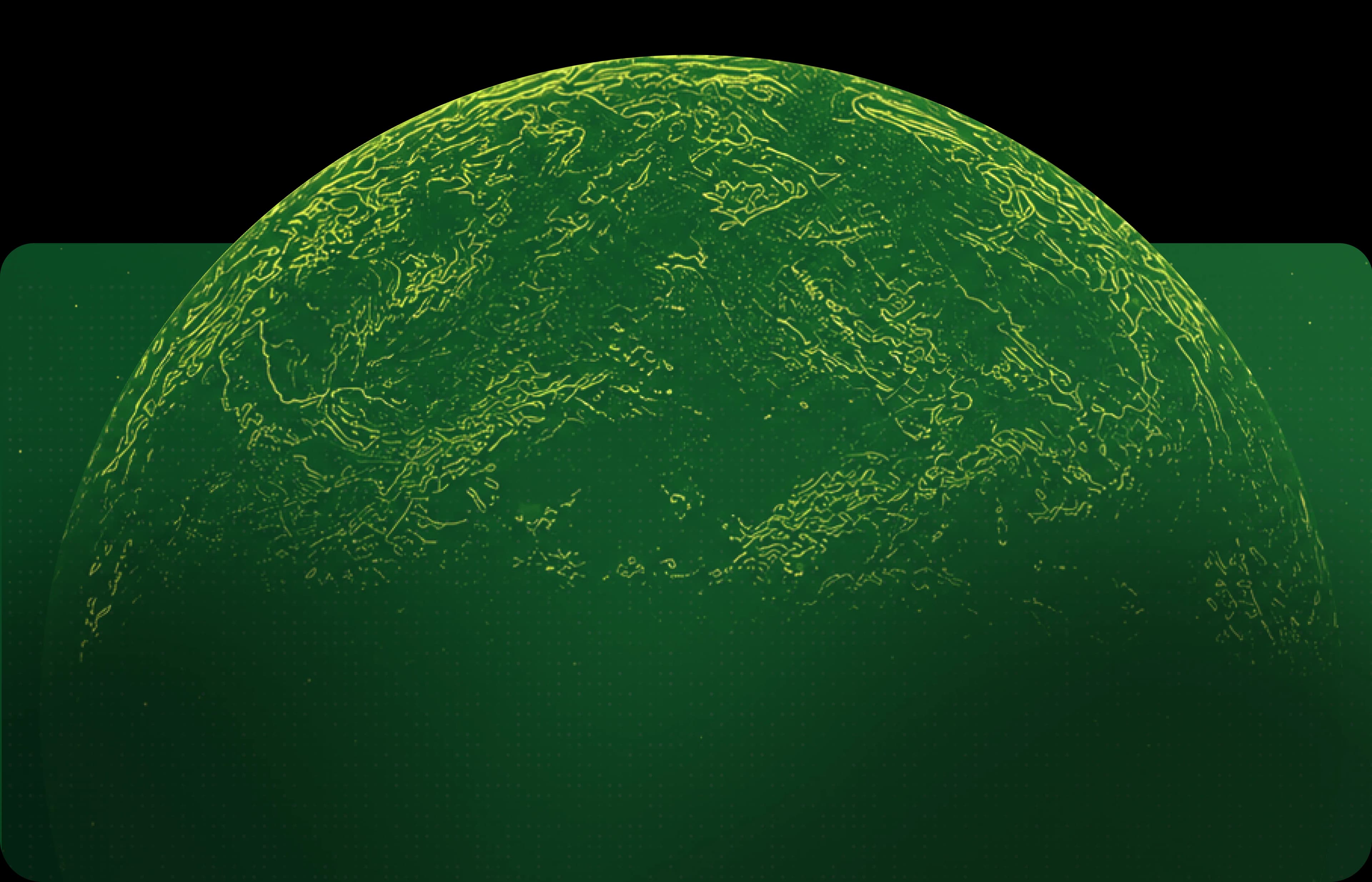 Stylized Earth visualisation representing Logicode's global cyber-threat-intelligence coverage